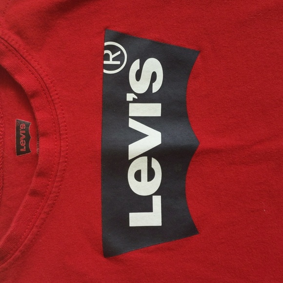 levi's red logo long sleeve shirt 9 months unisex baby - Picture 2 of 5